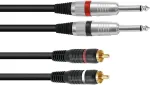Omnitronic 30225214 jungiamasis adapterio kabelis, 2x jack į 2x RCA, 3 m, juodas