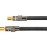 SAT antenos kabelis, IEC/Koax ki&scaron;tukas ir lizdas su auksu, ekranavimo lygis 120 dB, 75 omų, juodas nailoninis pynimas, 30 m, PYTHON&reg; serija (GC-M2020)