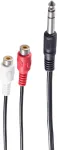 Garso kabelis ShiverPeaks BS30461 0,2 m 6,35 mm 2&times;RCA juoda raudona balta