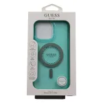 Guess IML Rhinestones MagSafe dėklas, skirtas iPhone 16 Pro Max (Žalias)