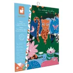 Janod Glow-in-the-Dark Crystal Mosaic Craft Kit - Night Jungle - Kūrybinis rinkinys vaikams nuo 6 metų