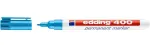 EDDING 400 Permanent Marker - Light Blue - Round Nib - 1 mm - Plastic - Cardboard, Glass, Leather, Metal, Plastic, Wood