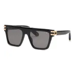 PHILIPP PLEIN Unisex Sunglasses SPP108M560700 - Juodas rėmelis, pilki lę&scaron;iai, 56 mm