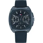 Tommy Hilfiger vyri&scaron;kas analoginis kvarcinis laikrodis 1710558, 40 mm, mėlynas ciferblatas, ruda oda