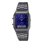 Casio AQ-230GG-2A unisex analoginis-skaitmeninis kvarcinis laikrodis, 38.8mm, gunmetal pilkos spalvos nerūdijančio plieno apyrankė, mėlynas ciferblatas
