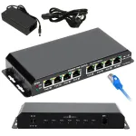 Extralink PoE Switch KRATOS 7x Gigabit PoE, 1x Uplink RJ45, Maitinimo &scaron;altinis 24V 2.5A, 60W