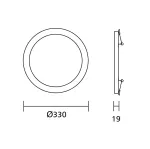 MACLEAN LED lubinis &scaron;viestuvas 7in1 plok&scaron;tė, itin plona, 30W, 3 spalvų temperatūros (WW, NW, CW) Led4U LD142 su mikrobangų jutikliu ir įmontuotu maitinimo &scaron;altiniu
