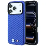 BMW M Carbon Printed Ring MagSafe dėklas, skirtas iPhone 18 Pro / 17 Pro &ndash; mėlynas