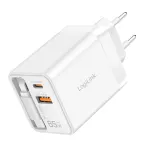 LogiLink USB-A/C įkroviklis 65 W GaN 3 prievadų baltas su USB-C laidu