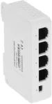DELTA SPT-POE/3-POE-DIN-E 4 prievadų DIN bėgelio PoE jungiklis/i&scaron;plėtimo įrenginys, 3x PoE Out 30W, 10/100 Mbps, nevaldomas, -40 iki 75&deg;C