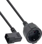 InLine&reg; tinklo adapterio laidas IEC C14 į Schuko lizdą, 2 m, juodas