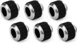 Alphacool Apex Grip HardTube suspaudimo jungtis 13mm G1/4 chromas - 6 vnt. 14927