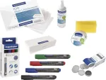MAGNETOPLAN HOLTZ 12299 Lentos priedų rinkinys &ndash; įvairiaspalvis (juodas, mėlynas, žalias, raudonas) su markeriais, magnetais, trintuku, valymo &scaron;luoste ir skysčiu