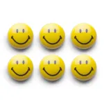 Zeller Smiley magnetų rinkinys, 6 vnt., 3 cm, geltonas, 11204