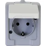 HEINRICH KOPP pavir&scaron;inio montavimo Schuko rozetė 16A 250V IP44 pilka/balta 100648007