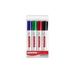 Kores K MARKER Lentos ir flipčarto žymeklių rinkinys, 3&ndash;5 mm kaltinė smailė, įvairių spalvų, 4 vnt. M20845