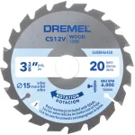 Dremel CS500 medienos pjovimo diskinis peilis 85mm, kietlydinio antgaliai, 20 dantų, DSM20 kompaktiniam pjūklui 2608846431