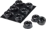 3M SJ 5009 MPBB lipnios apvalios apsauginės kojelės, juodos, 22,3 mm skersmens x 10,1 mm auk&scaron;čio, 6 vnt.