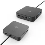 i-tec USB-C HDMI Dual DP dokų stotelė su 100 W maitinimo adapteriu