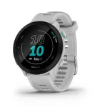 I&scaron;manusis laikrodis GARMIN Forerunner 55 &mdash; 42 mm apvalus sportinis laikrodis, GPS/GLONASS/Galileo, 14 dienų baterija, 5 ATM, silikoninis baltas dirželis