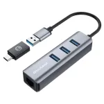 GRAUGEAR USB Hub G-HUB31L-A &mdash; USB 3.2 Gen 1 Type-A lizdas, 3x USB 3.2 Gen 1 Type-A prievadai + RJ-45, 5000 Mbit/s