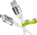 Tinklo kabelis Goobay 74179 USB-C į RJ-45 Cat6 7,5 m baltas