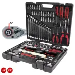 KS Tools CHROMEplus 1/4" + 1/2" universalus įrankių rinkinys, 97 vnt. (918.0797)