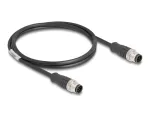 Tinklo kabelis DeLOCK M12 A-koduotas 8 kontaktų vyras-vyras Cat5e 1 m Juodas