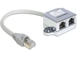 Delock 65441 RJ45 prievadų dubliuoklis, 1x RJ45 (K) į 2x RJ45 (L), Ethernet 100Base-TX + ISDN skirstytuvas, 0,15 m