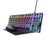 Trust GXT 794 klaviatūra su pele, žaidimų, USB, QWERTZ, voki&scaron;kas, juoda