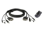 ATEN 2L-7D03UDX4 Saugus KVM kabelių rinkinys, 3 m, USB DVI-D Dual Link
