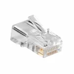 ACT Modular CAT5E RJ-45 jungtis ACT AC4110 vyri&scaron;ka sidabrinė skaidri 10 vnt.