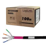 Logilink Professional - Biri kabelis - 100 m - S/FTP - 7 kategorijos žaliavinis kabelis - Halogenų neturintis, lauko, Gigabit Ethernet palaikymas, tiesioginis kasimas - Juoda (CPV0082)