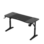 Gaming stalas huzaro Hero 3.6 &ndash; stačiakampis 1400&times;600 mm, auk&scaron;tis reguliuojamas 560&ndash;790 mm, juodas, H kojos, 15 mm stalvir&scaron;is