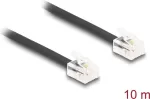 Delock 90621 RJ11 telefono kabelis, RJ11 ki&scaron;tukas&ndash;ki&scaron;tukas, plok&scaron;čias, 10 m, juodas