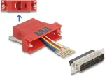 Delock 67115 D-Sub 25 pin ki&scaron;tukas į RJ45 lizdas surinkimo rinkinys, raudonas