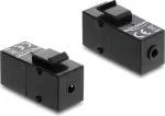 Keystone modulis DELOCK stereo lizdas moteri&scaron;kas 3,5 mm 4 kontaktų į stereo lizdą moteri&scaron;ką 3,5 mm 4 kontaktų, juodas