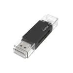 Kortelių skaitytuvas Hama 00200130 USB/Micro-USB juodas