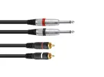 Omnitronic 30225213 jungiamasis adapterio kabelis, 2x jack į 2x RCA, 1,5 m, juodas