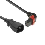 ACT maitinimo laidas su užraktu C14 - C13 IEC Lock (kampuotas auk&scaron;tyn) juodas 1 m, PC2043