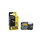 Žymėjimo juosta CASIO XR-24YW 24 mm, juoda ant geltonos