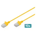 Laidas DIGITUS CAT 6 U-UTP Slim, 2 m, geltonas, pakuotė po 10 vnt.