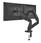 Monitorinė ranka up up Ekonomi&scaron;ka interaktyvi prie&scaron;svėrinė dviejų monitorių ranka matinė juoda VESA 75x75/100x100