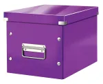 Leitz Storage Box Click & Store WOW Cube Medium, Violetinė, Kartonas, 260 mm, 260 mm, 240 mm
