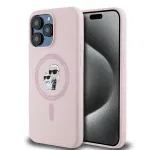 Karl Lagerfeld KLHMP15LSCMKCRHP iPhone 15 Pro 6,1 inch Rožinis silikoninis kietas dėklas Karl & Choupette MagSafe