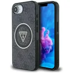 Guess IML Metal Glitter 4G Circle Triangle Dėklas iPhone 16e (Juodas)