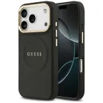 Guess Peony Hot Stamp MagSafe dėklas, skirtas Apple iPhone 17 Pro, juodas