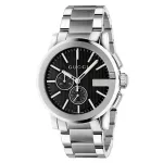 Gucci G-Chrono Vyrų Laikrodis YA101204 44mm Nerūdijantis Plienas Juodas Ciferblatas Chronografas Data