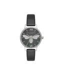 OLIVIA BURTON Moteri&scaron;kas laikrodis OB16BB13 30 mm Juodas ciferblatas Odinis dirželis