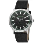 JUST CAVALLI vyrų kvarcinis analoginis laikrodis JC1G216L0025, 42 mm nerūdijančio plieno korpusas, juodas odinis dirželis